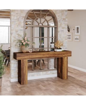 Long Console Table, 63 inches Wooden Rectangular Sofa Table for Behind the Couch, Farmhouse Entryway Table for Hallway, Living Room