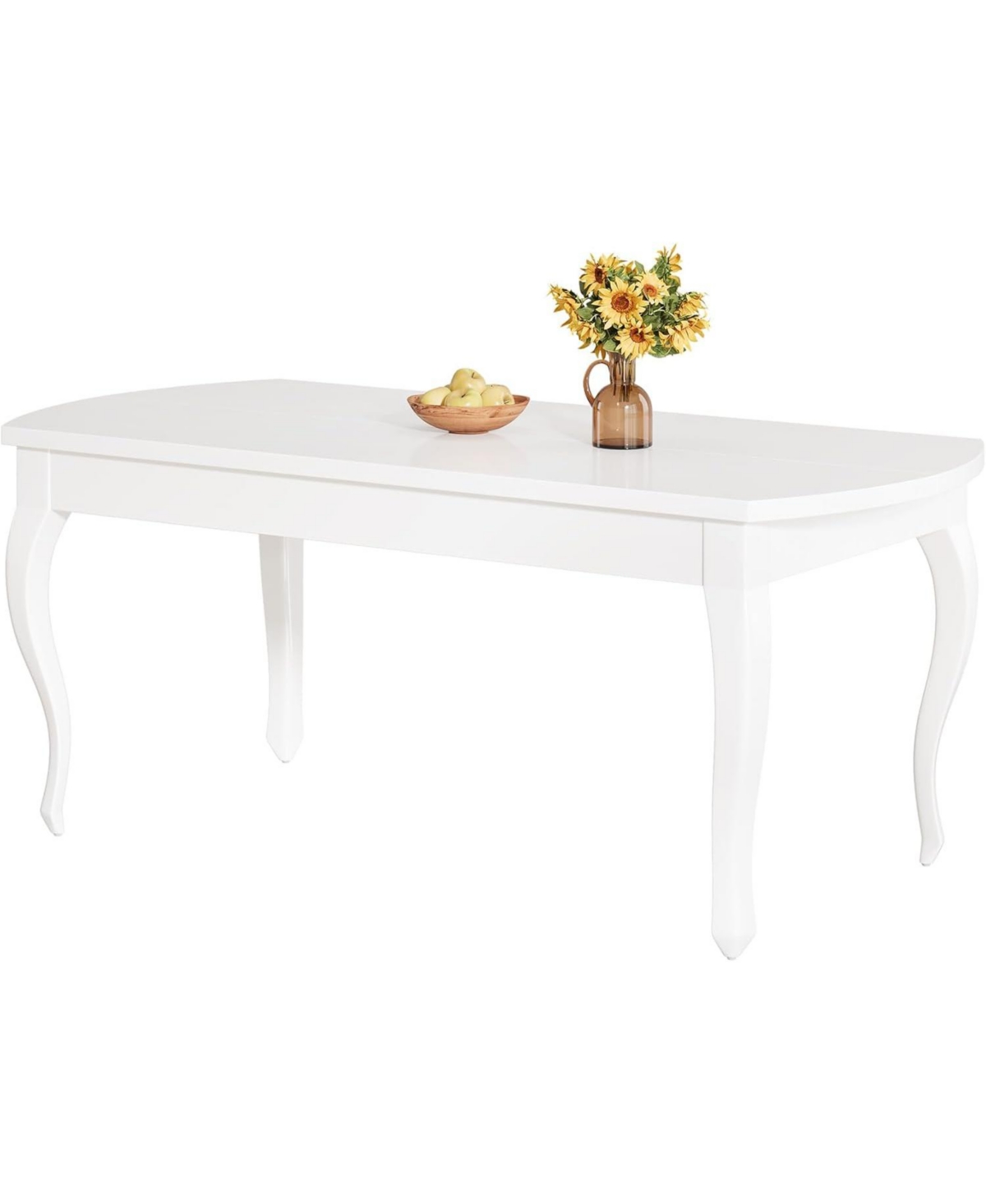 Tribesigns 63-Inch Dining Table for 4-6 People, Modern Rectangular Dining Room Table with Chic Cabriole Legs, Wood Kitchen Table Dinner Table fo