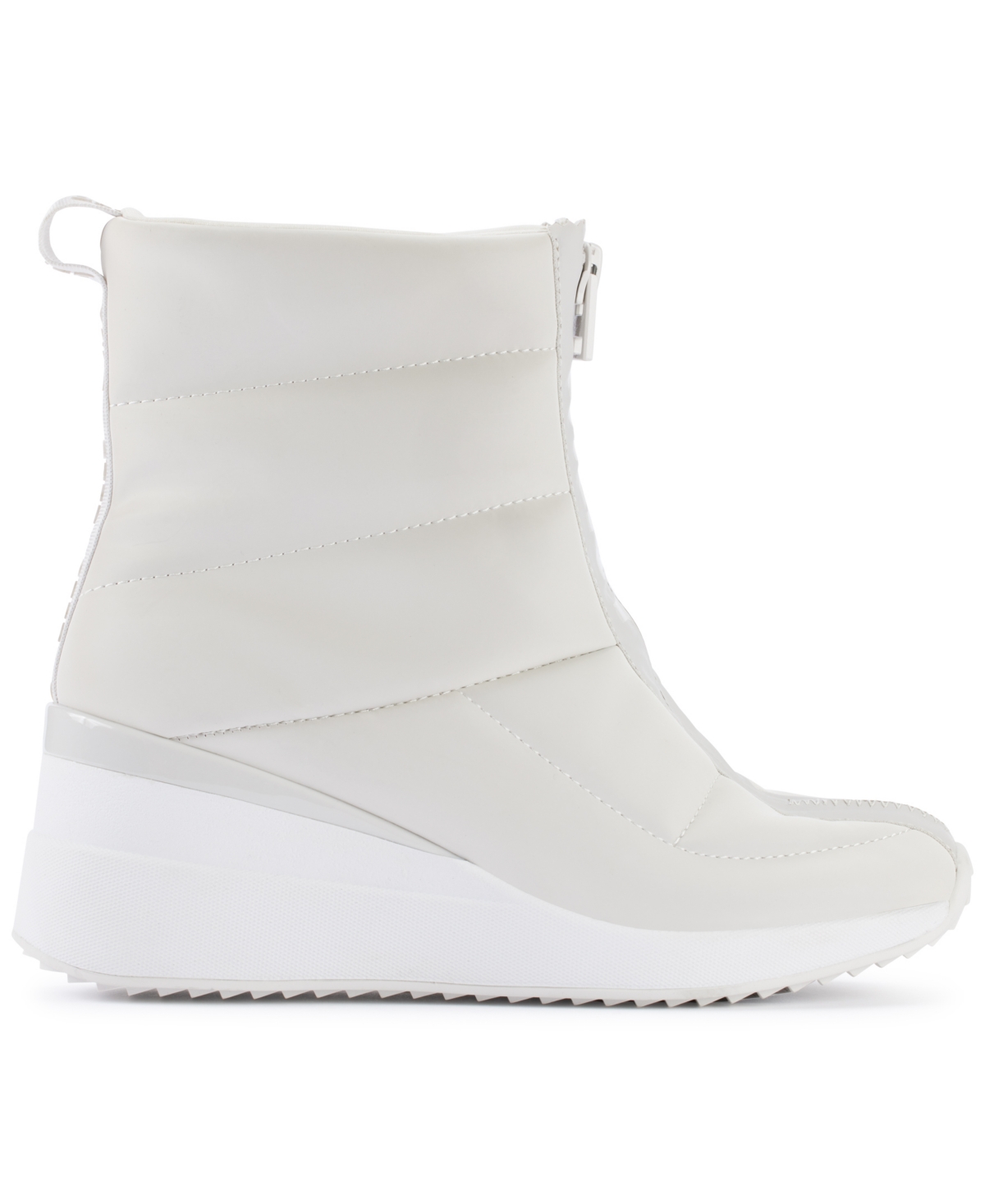 Shop Dkny Women's Parla Zip Up Wedge Winter Booties In Soft White