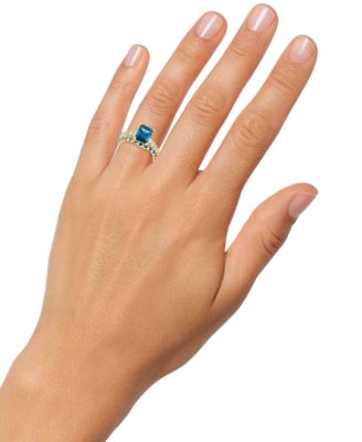 London Blue Topaz (2-3/4 ct. t.w.) & Diamond (1/2 ct. t.w.) Bridal Set in 14k Gold