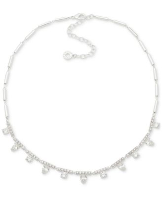 Anne Klein Silver-Tone Bar - Mixed Crystal Statement Necklace 16 3 extender 4290₽