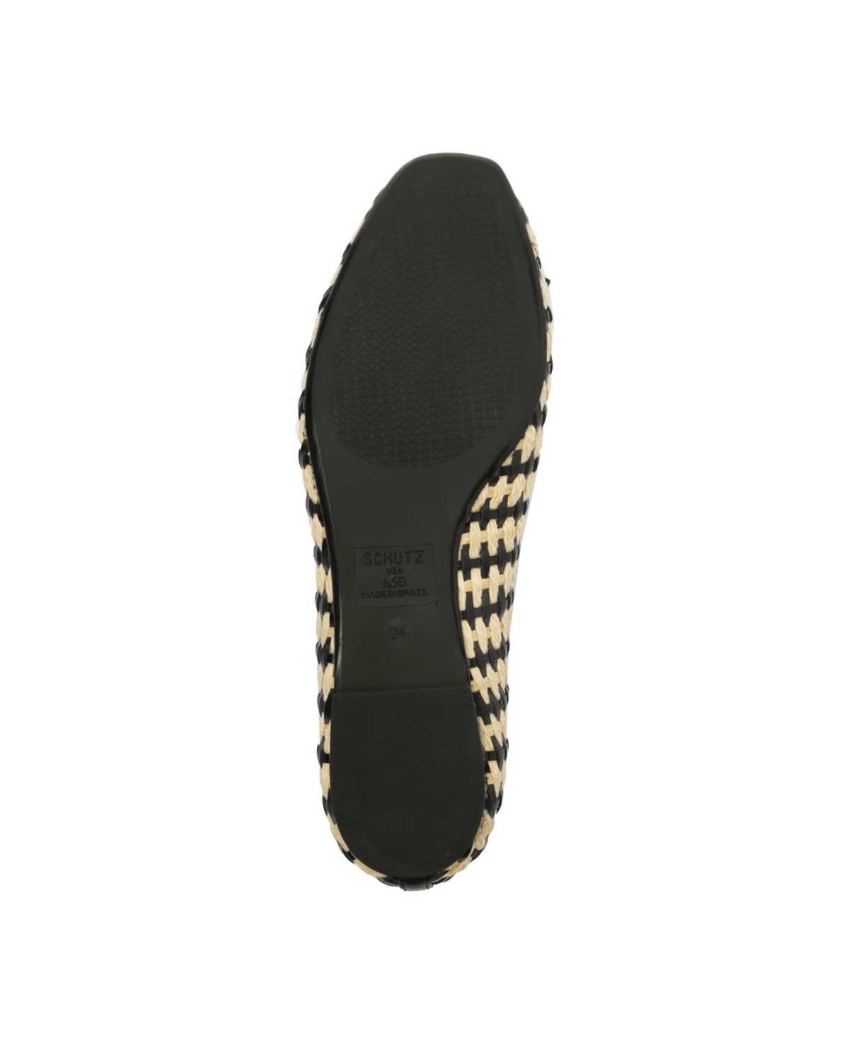 Shop Schutz Women's Arissa Straw Slip On Flats In Black