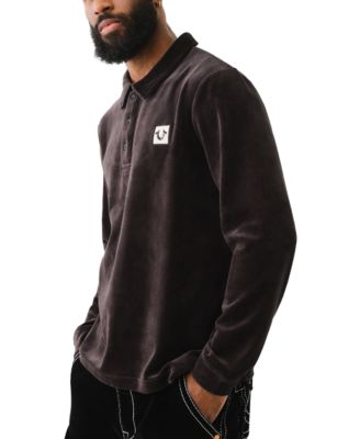 Истинная религия True Religion Мужская велюровая рубашка поло с длинным рукавом 15790₽