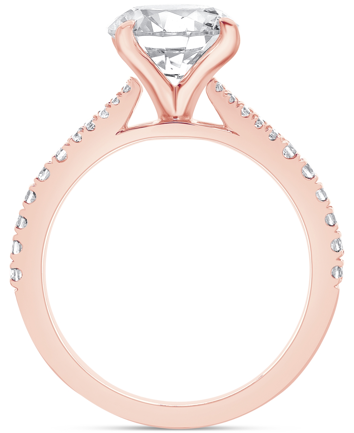 Badgley Mischka Igi Certified Lab Grown Diamond Engagement Ring (3 Ct. T.w.) In 14k White, Yellow Or Rose Gold In Rose Gold