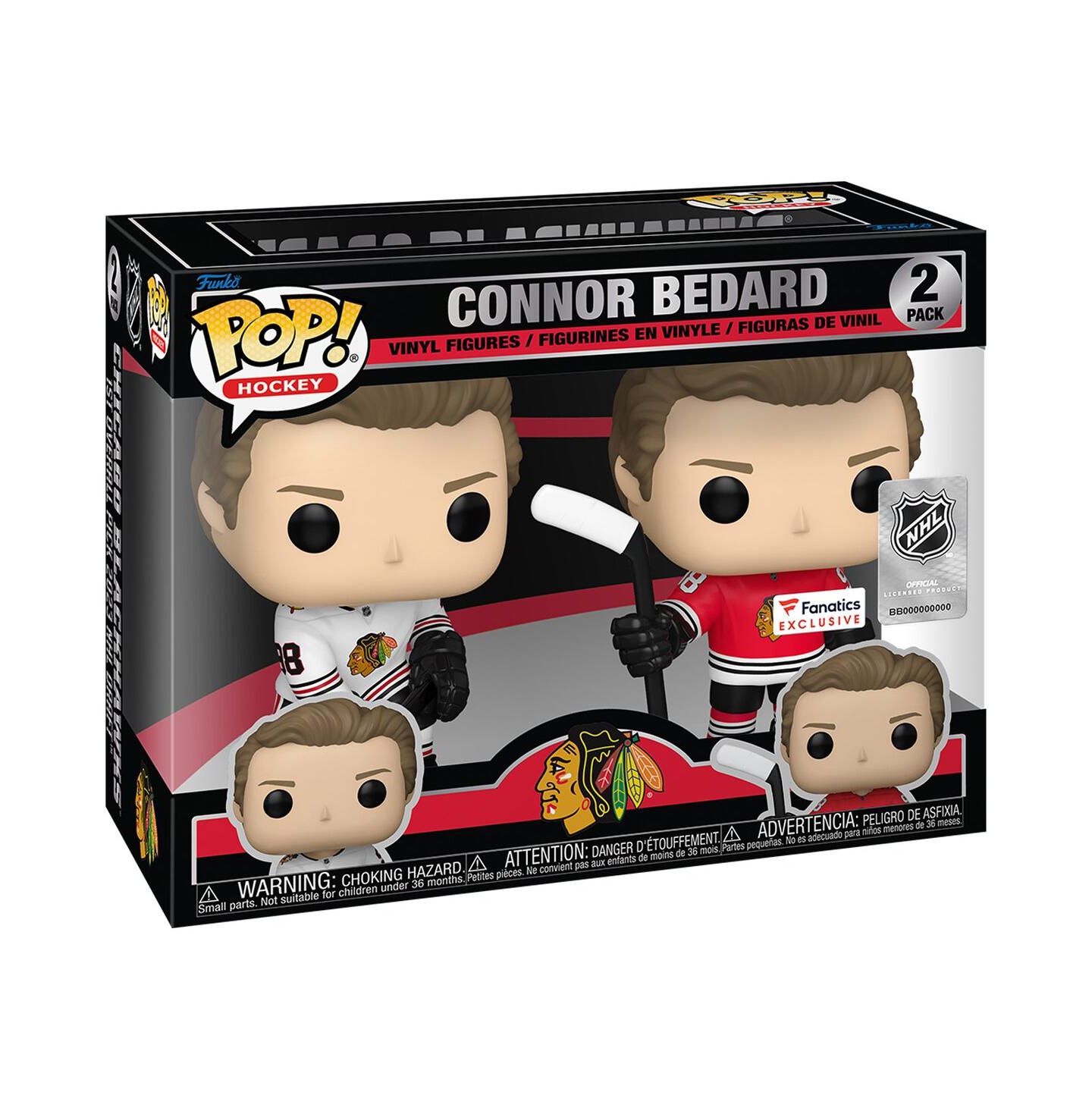 Виниловые фигурки Funko Pop! Connor Bedard Chicago Blackhawks, 4.25", набор из 2 шт — фото 1