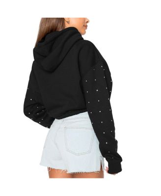 Gameday Couture Womens Black Colorado Buffaloes Cant Lose Rhinestone Cropped Pullover Hoodie 8390₽