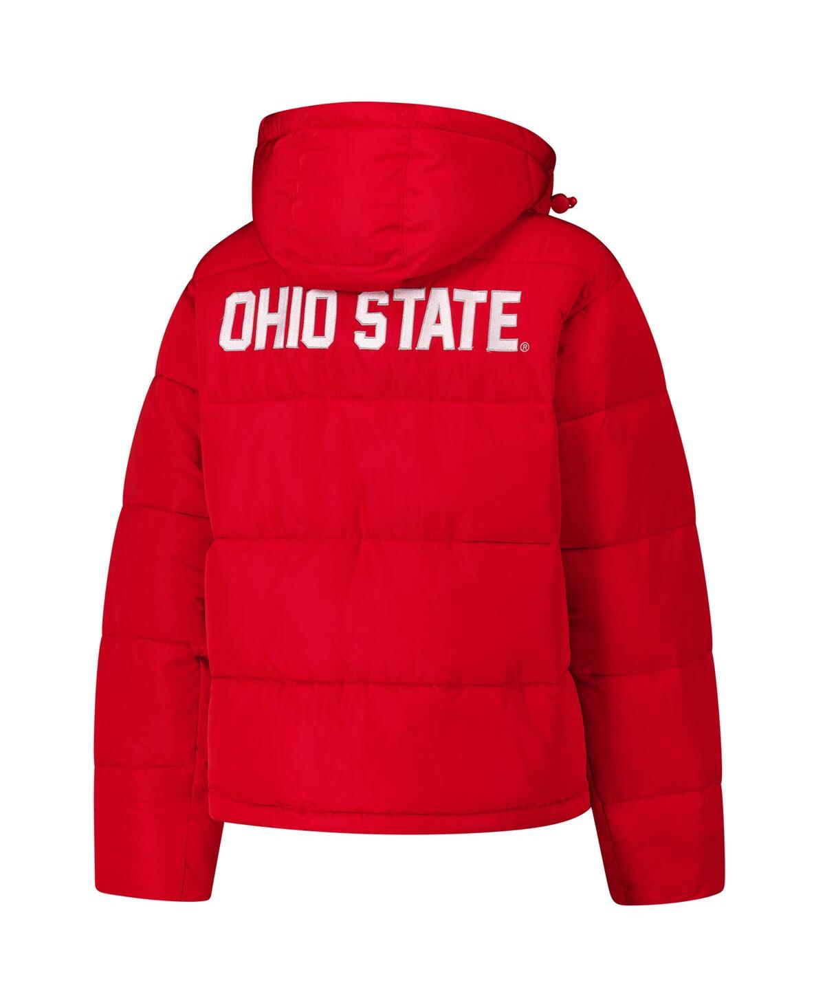 Hype And Vice Women's Scarlet Ohio State Buckeyes Puffer Jacket In Red