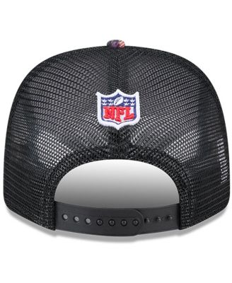 Men's Black Cleveland Browns 2024 NFL Crucial Catch Plaid 9SEVENTY Trucker Snapback Hat