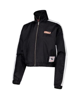 Women's Black Cincinnati Bengals Nylon Cropped Full-Zip Jacket