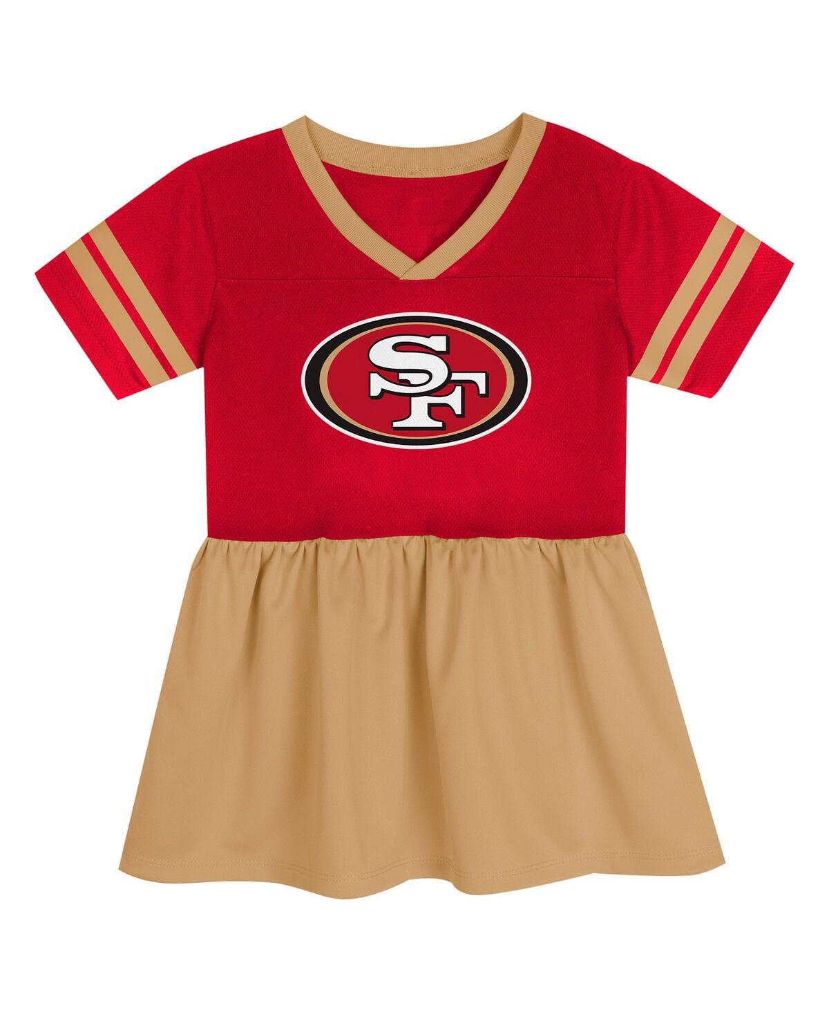 Outerstuff Girls PreschoolSan Francisco 49ers Stadium Lights Fashion Jersey Dress - Scarlet