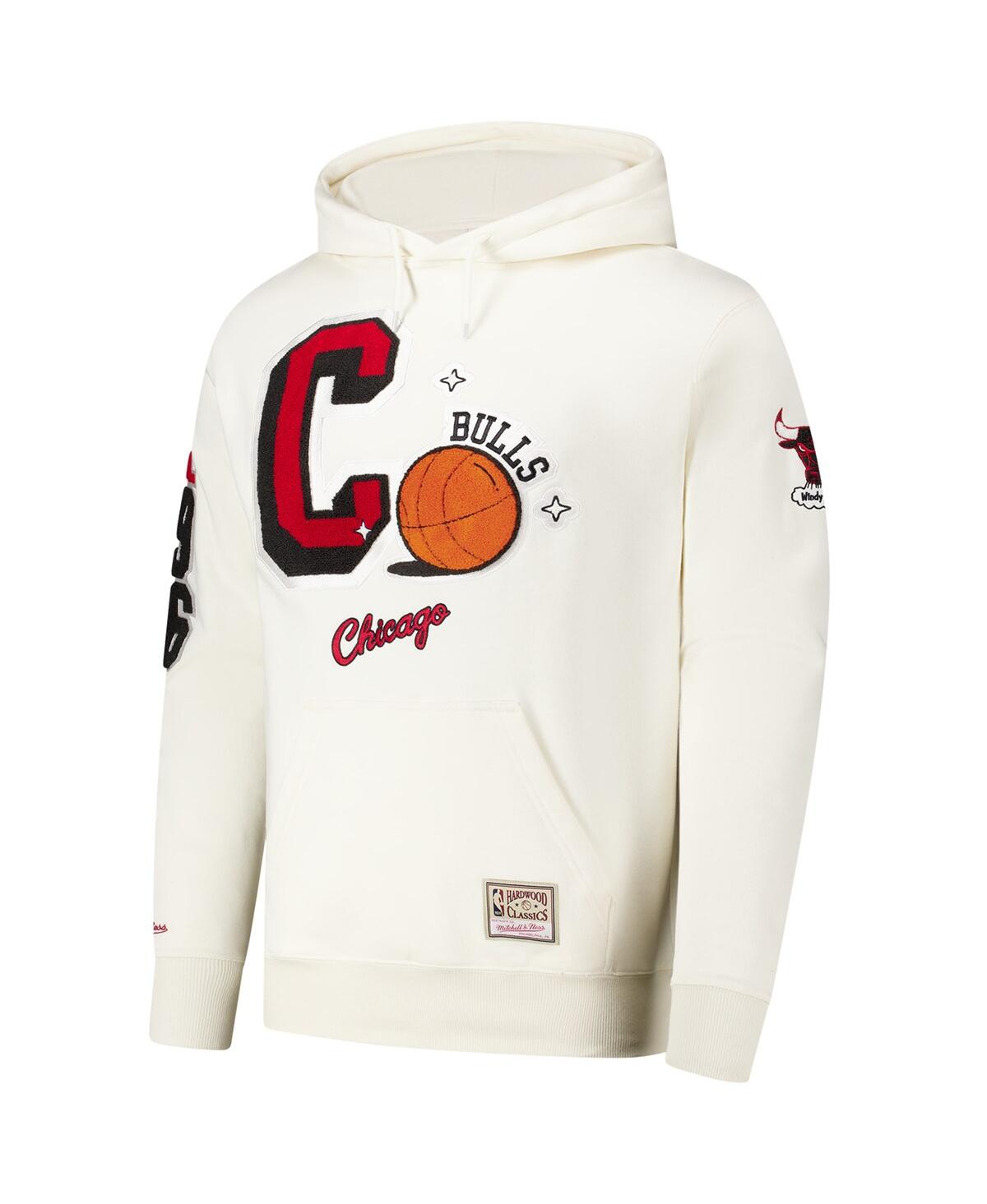 Mitchell & Ness Men's Cream Chicago Bulls Swagger Classic Chenille Pullover Hoodie In Cream