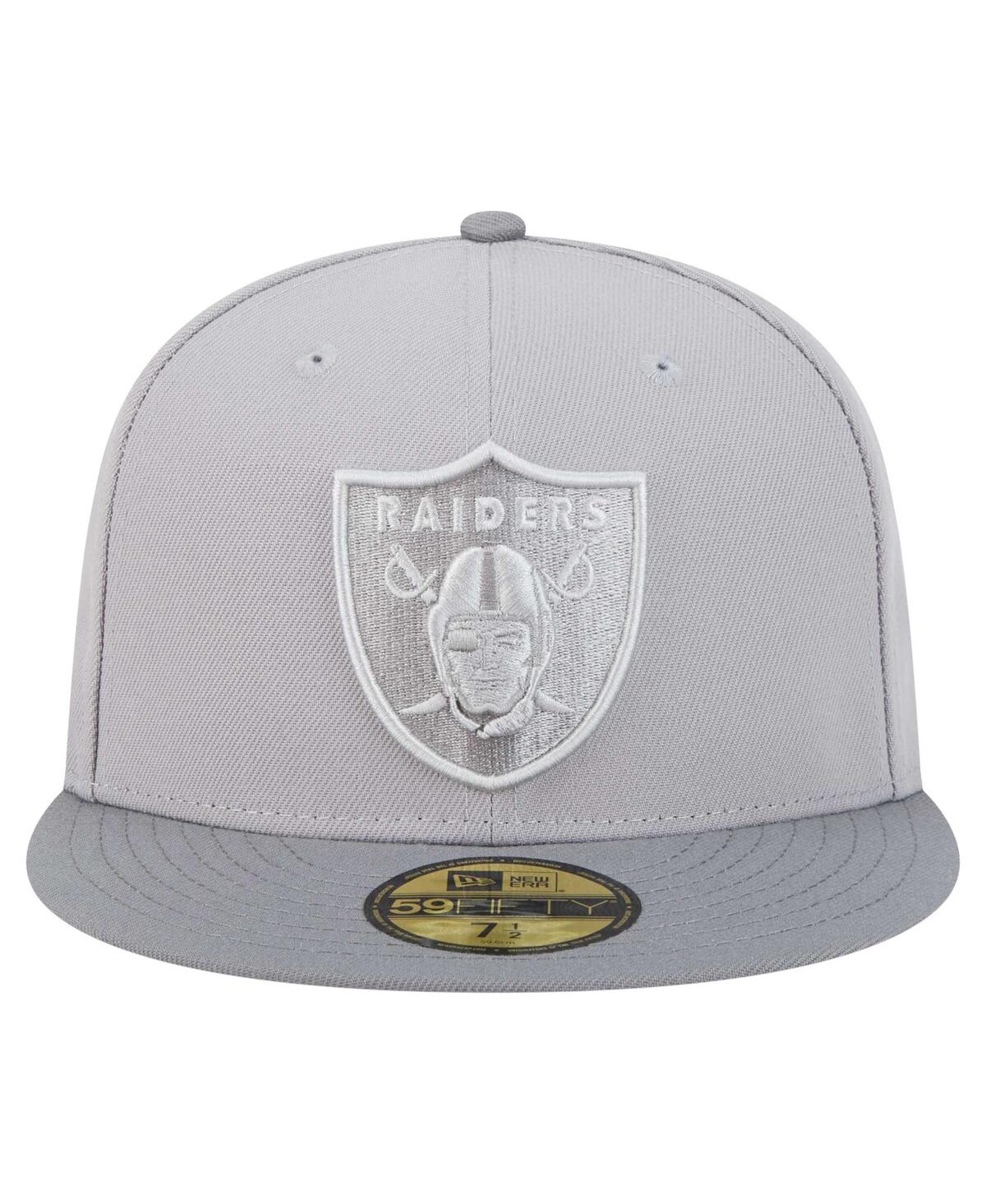 New Era Men'sGraphite Las Vegas Raiders Iron Cloud 59FIFTY Fitted Hat - Gray, Graphite