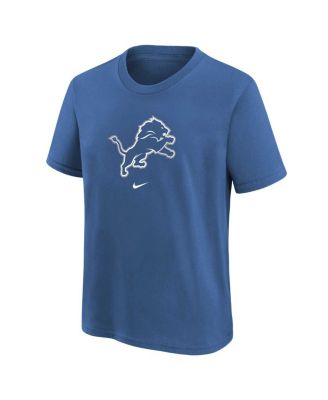Big Boys and Girls Blue Detroit Lions Logo T-Shirt