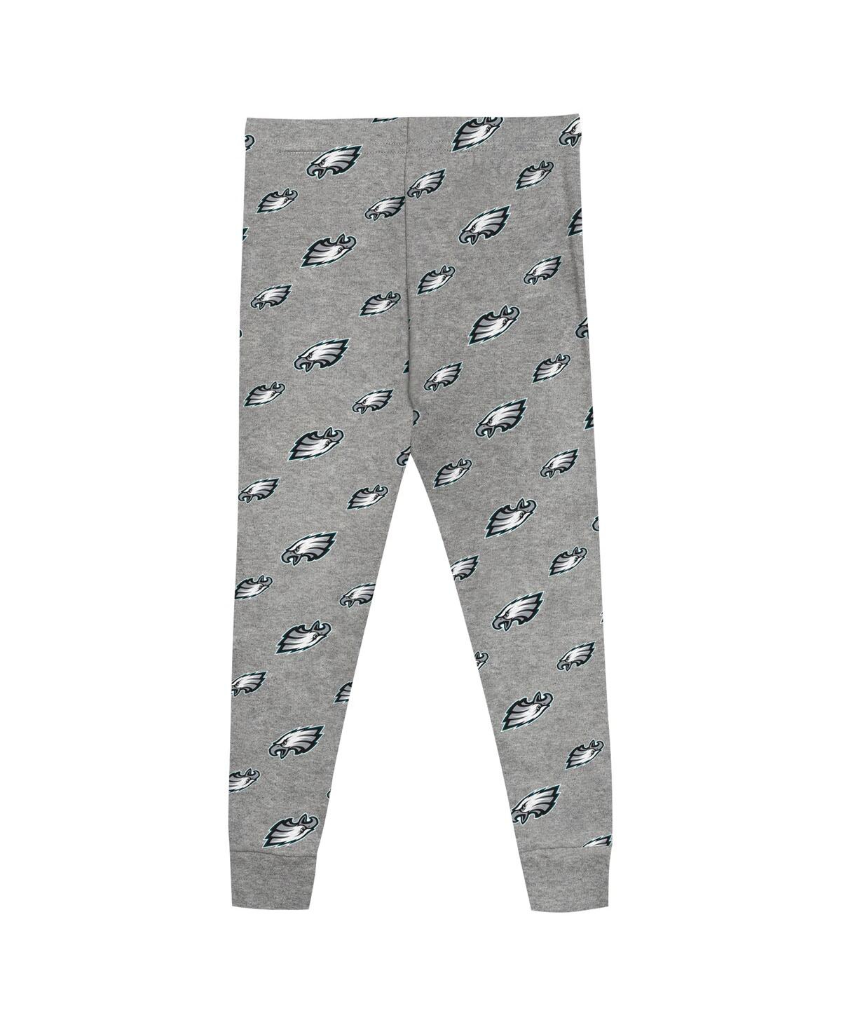 Outerstuff PreschoolPhiladelphia Eagles Long Sleeve T-Shirt and Pants Sleep Set - Heather Gray