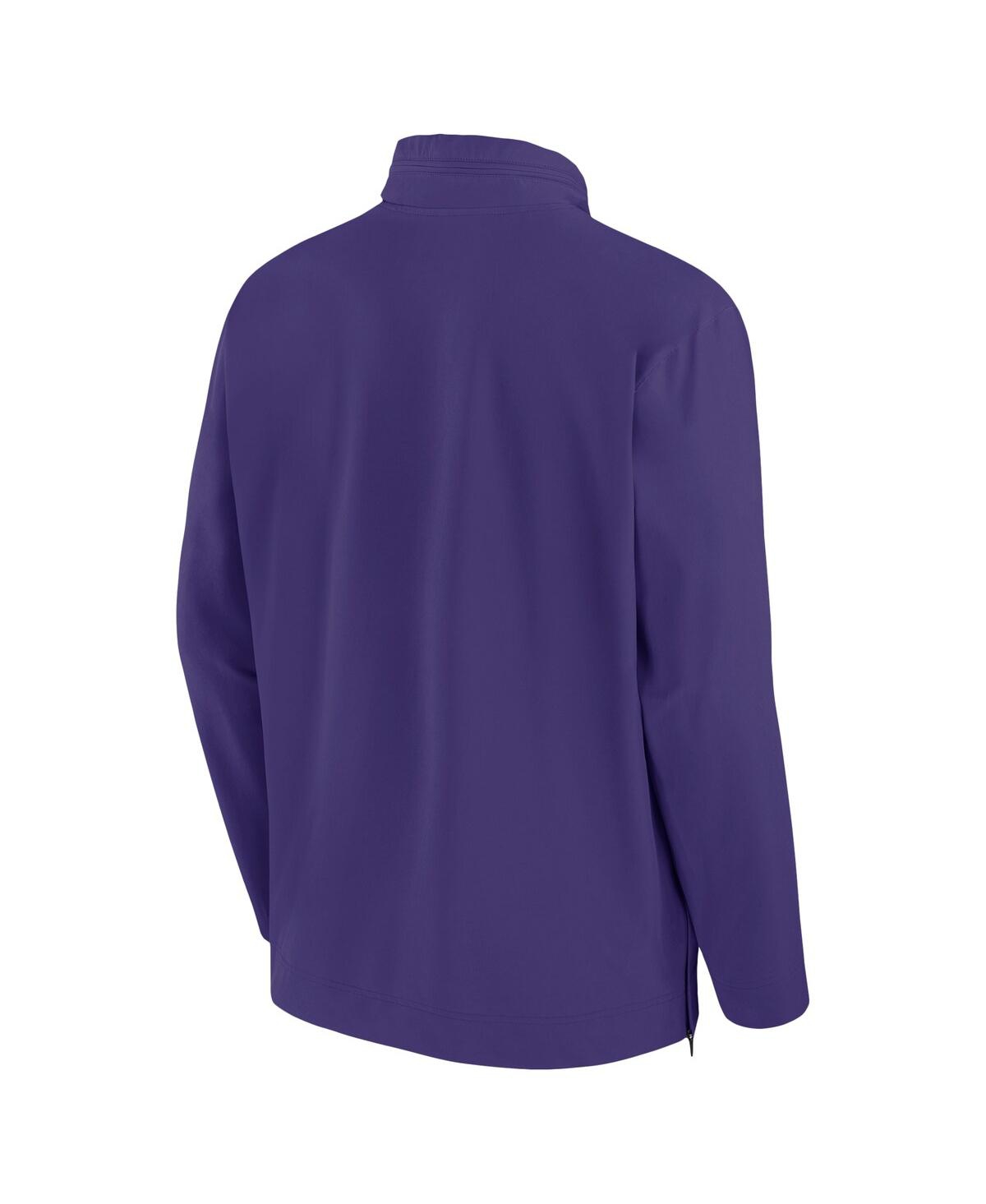 Nike Men'sTcu Horned Frogs 2024 Sideline Coach Quarter-Zip Hoodie Jacket - Purple