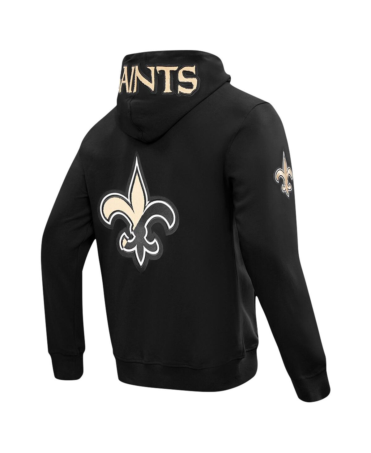 Pro Standard Men'sNew Orleans Saints Split Logo Double Knit Full-Zip Hoodie - Black