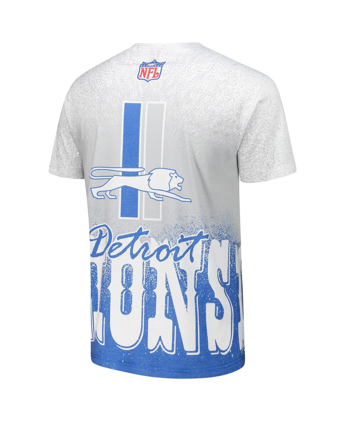 Mitchell & Ness Men'sDetroit Lions Team Burst Vintage Logo T-Shirt - White