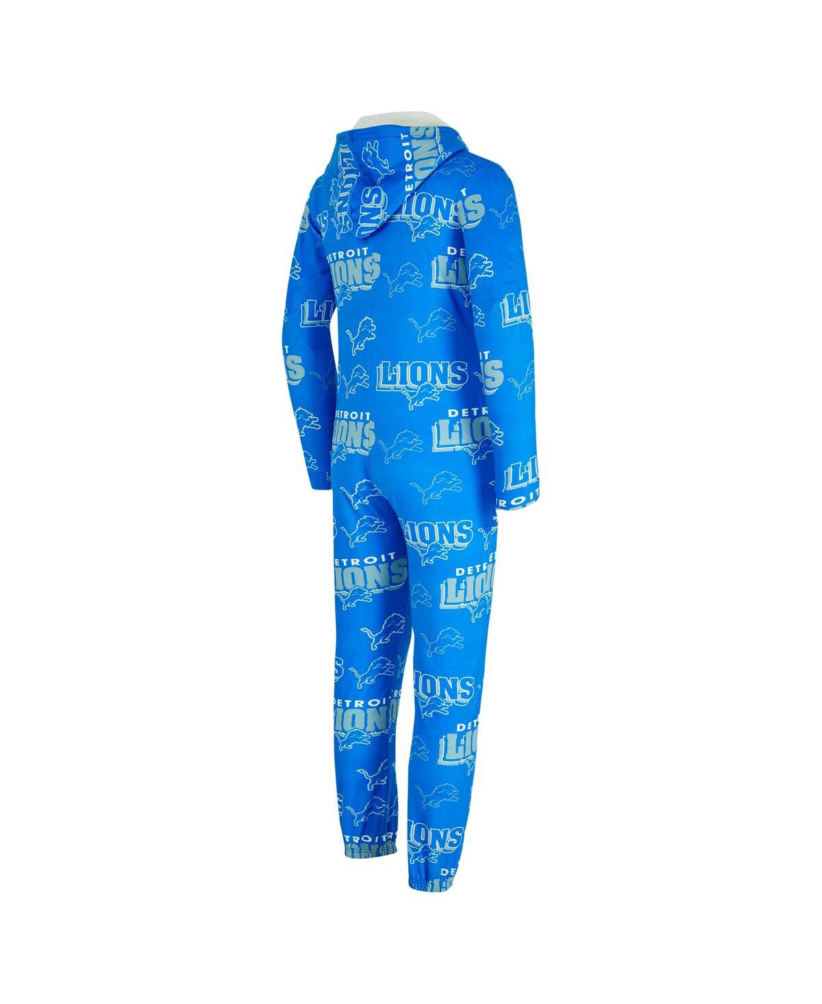 Concepts Sport Women'sDetroit Lions Roadway Allover Print Microfleece Full-Zip Union Suit - Blue