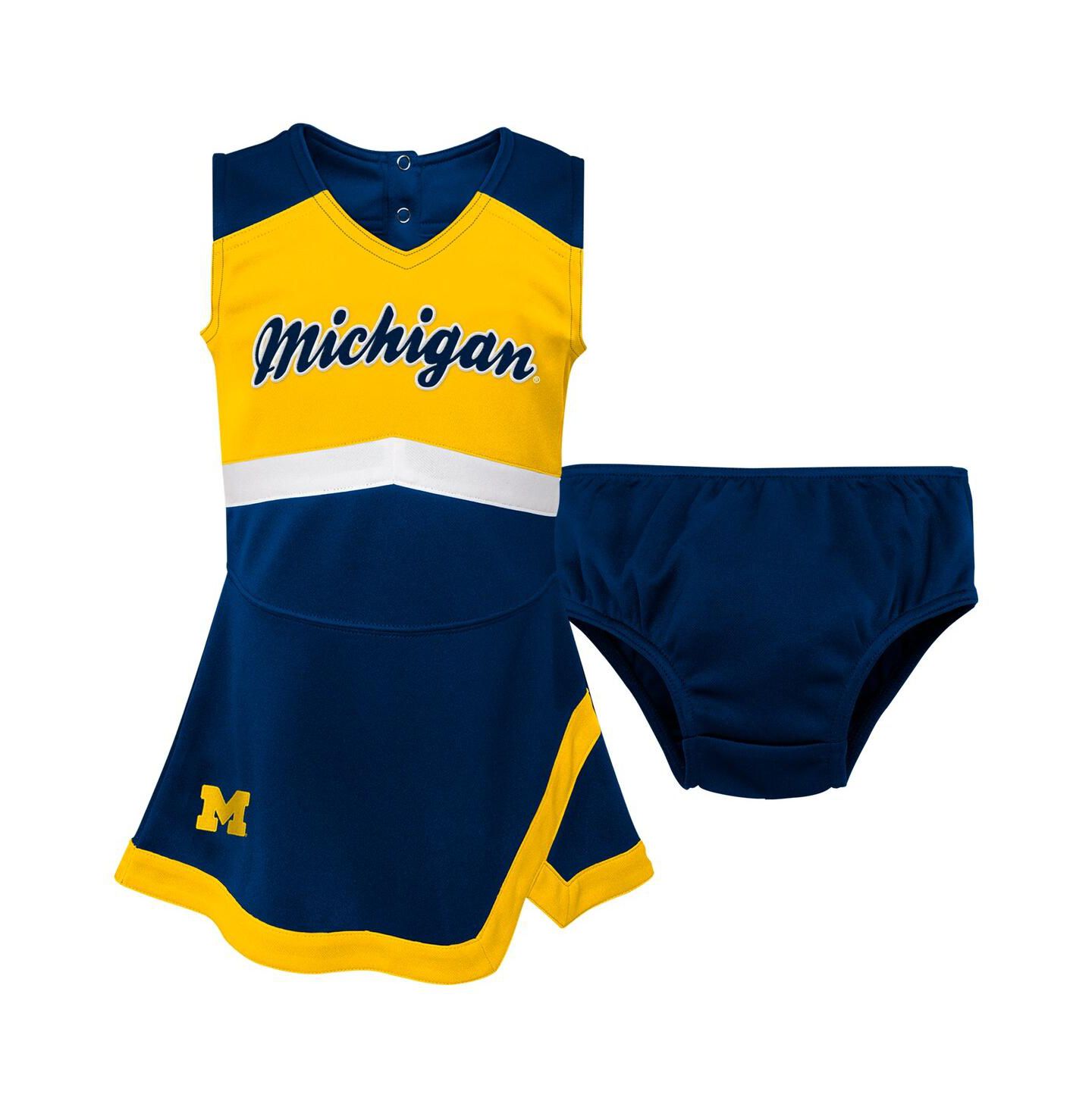 Платье Outerstuff Navy Michigan Wolverines Cheer Captain Jumper Dress для девочек — фото 1