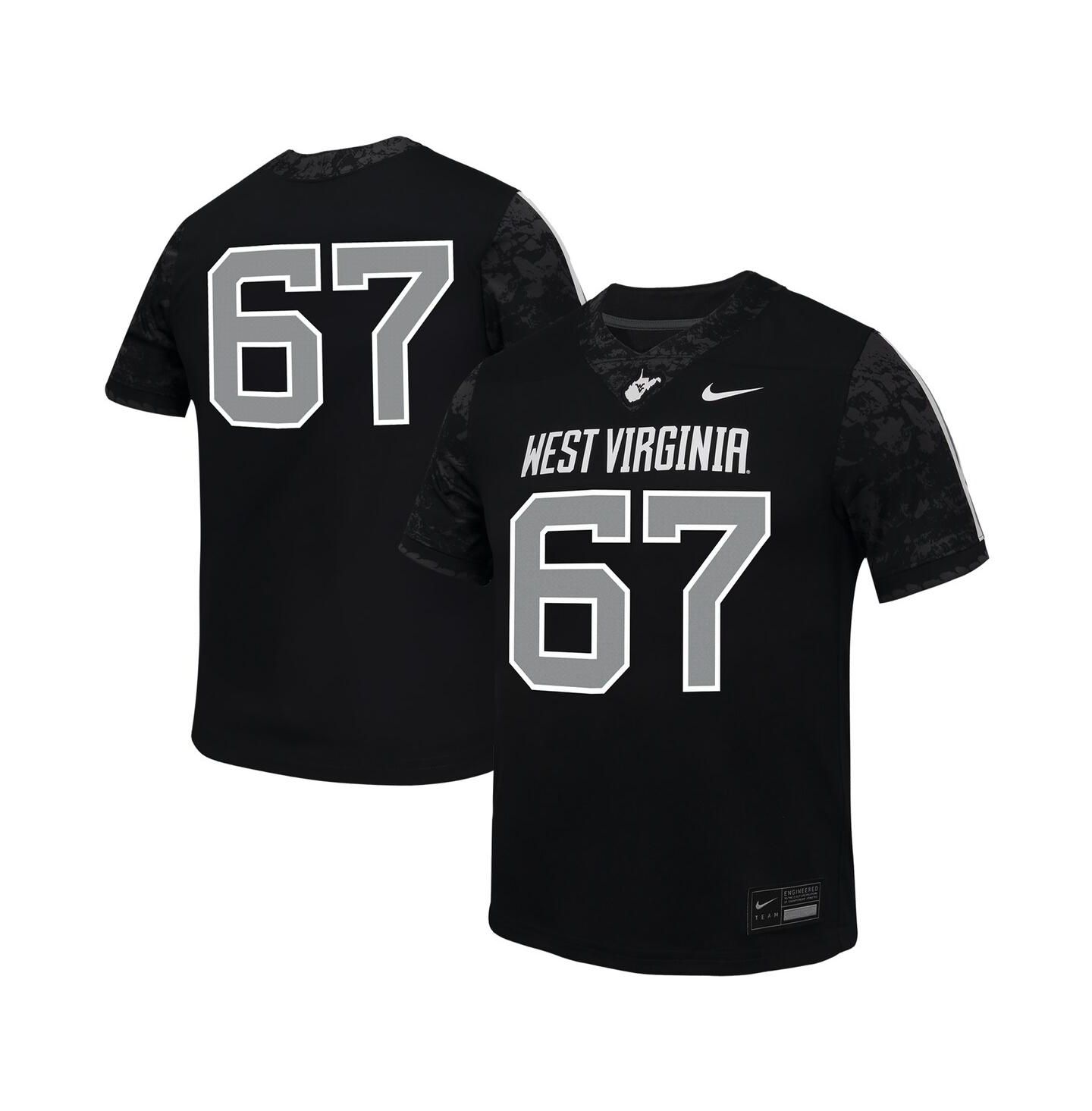 Детский топ Nike 67 Black West Virginia Mountaineers Untouchable Replica Game Jersey — фото 1
