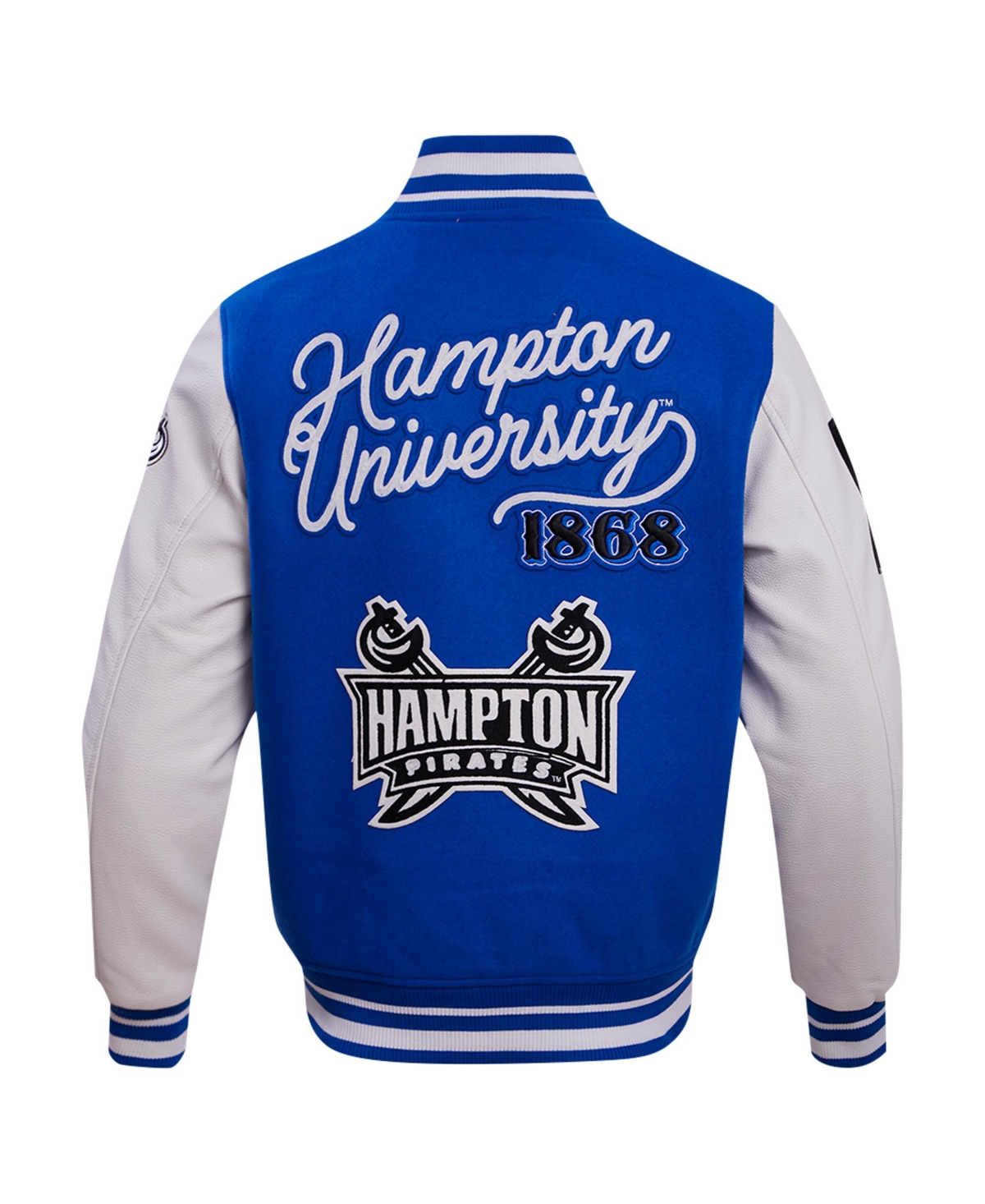 Pro Standard Men'sHampton Pirates Hbcu Vintage Varsity Wool Full-Zip Jacket - Royal