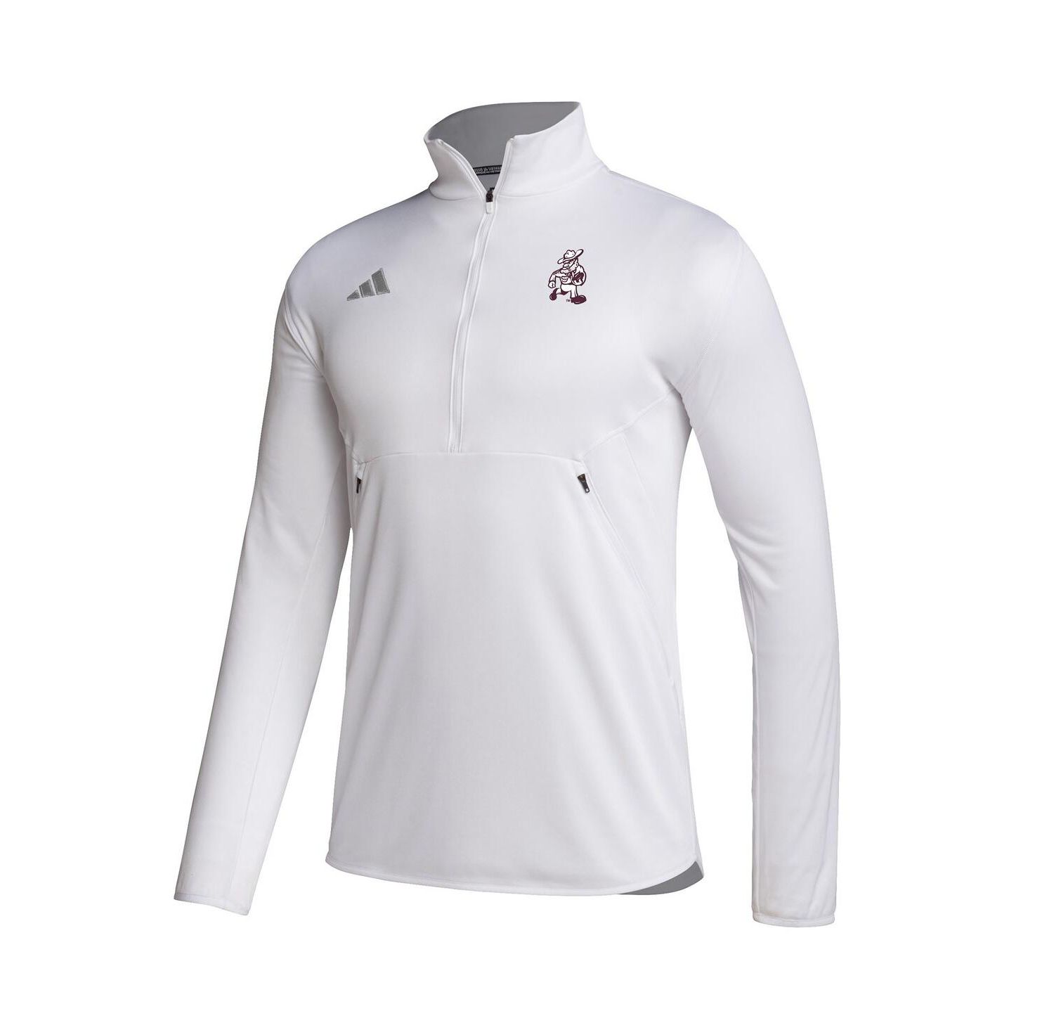 Men's White Texas A&M Aggies Ol' Sarge Sideline Knit Quarter-Zip Pullover Top