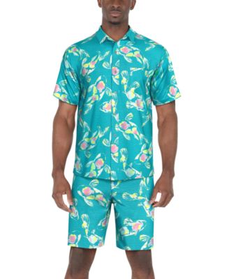 PGA TOUR Мужская рубашка в полоску с акварельным принтом рыбы Кои PGA TOUR Мужская рубашка в полоску с акварельным принтом рыбы Кои 13990₽