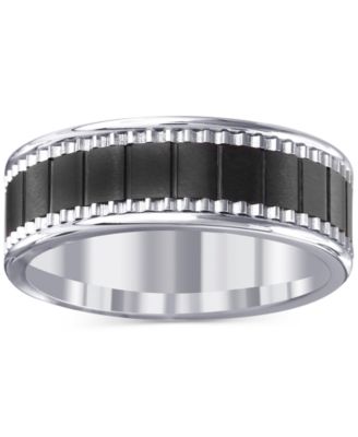 Men's Black Ceramic & Stainless Steel Band 