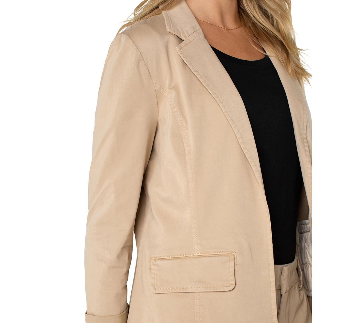 Shop Liverpool Los Angeles Women's Twill Fitted Blazer In Cappuccino