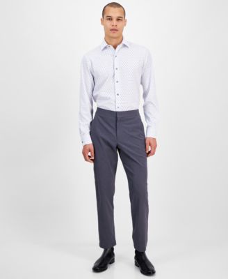 Men's Slim Fit Long Sleeve Button-Front Dash Diamond Print Shirt, Exclusively at Macy's