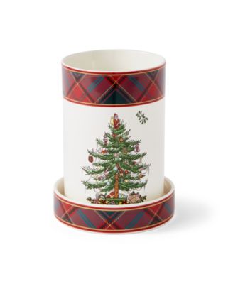 Christmas Tree Tartan Wine Cooler & Coaster Set