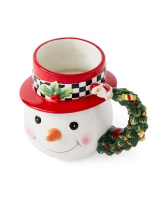 Кружки с фигурками Санта-Снеговика в виде рождественской елки Spode Spode, набор из 2 кружек