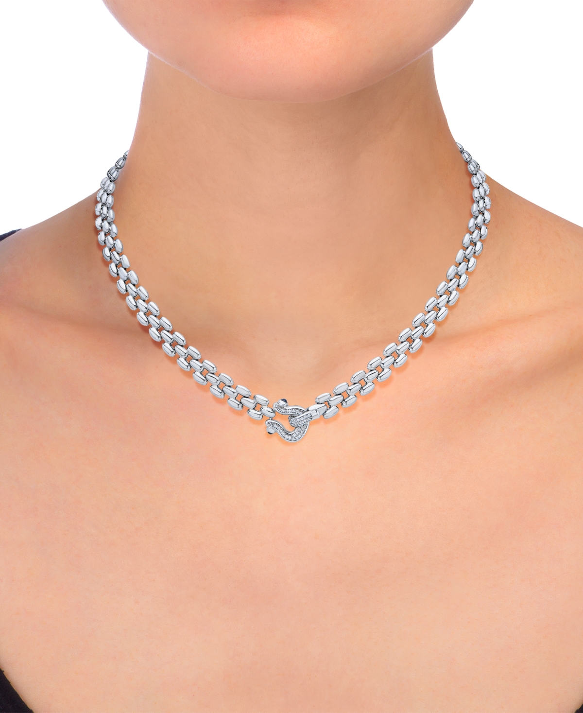 Diamond Horseshoe Clasp Panther Link 18