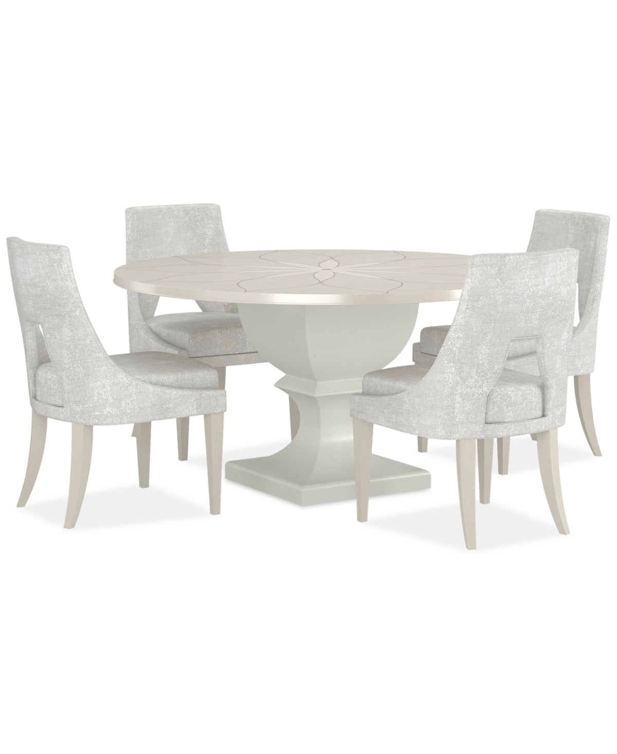 Macy's Mezzanine 5-pc. Dining Set (round Table & 4 Side Chairs) In No Color