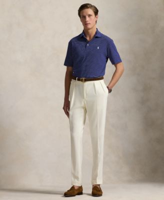 Men's Classic-Fit Striped Soft Cotton Polo Shirt