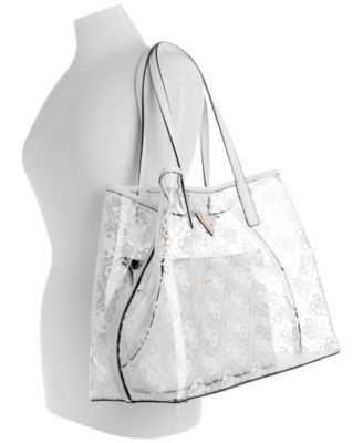 GUESS Tuana Large Clear Tote with Removable Pouch - Macy's