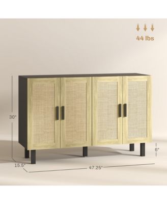 Sideboard Cabinet w/ 2 Rat Doors & Adjustable Shelves,
