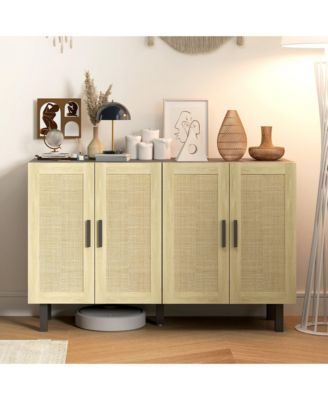 Sideboard Cabinet w/ 2 Rat Doors & Adjustable Shelves,