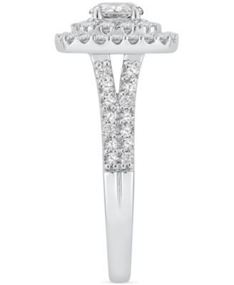 GIA Certified Diamond Double Halo Engagement Ring (1-1/4 ct. t.w.) in 14k White Gold