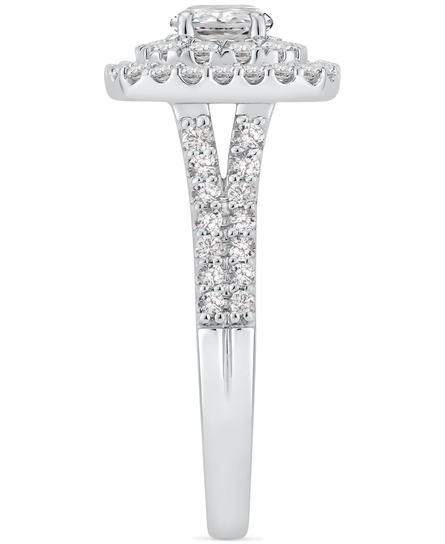GIA Certified Diamond Double Halo Engagement Ring (1-1/4 ct. t.w.) in 14k White Gold