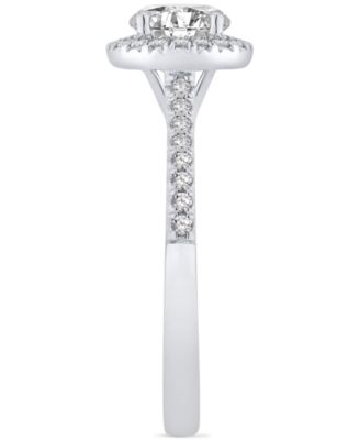 GIA Certified Diamond Halo Engagement Ring (1 ct. t.w.) in 14k White Gold
