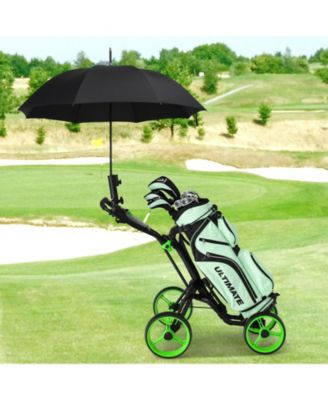 4 Wheels Folding Golf Push Cart W/ Adjustable Handle Foot Brake