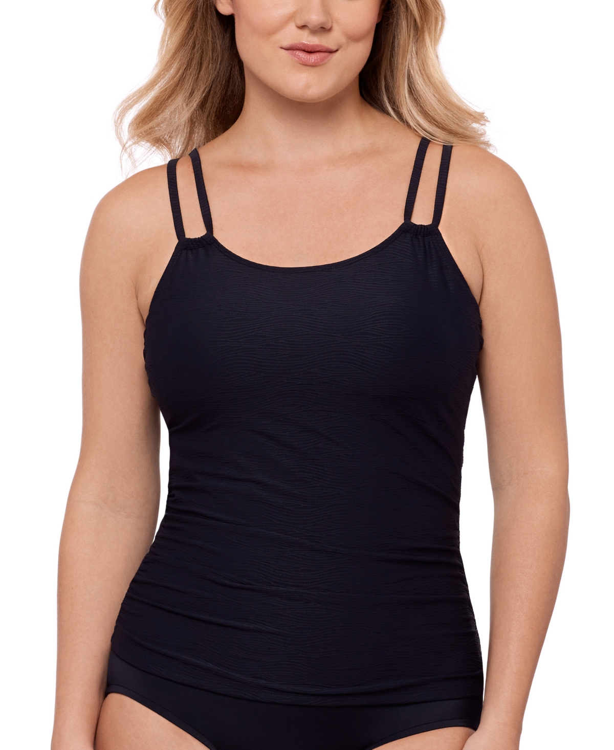 Shop Swim Solutions Women's Tunnel Tankini Top, Exclusively At Macy's In Making Waves