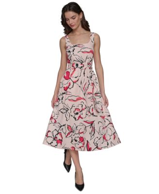KARL LAGERFELD PARIS - Women's Printed Sleeveless A-Line Dress