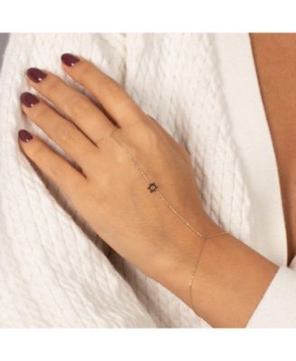 Solid Star of David Hand Chain 14K