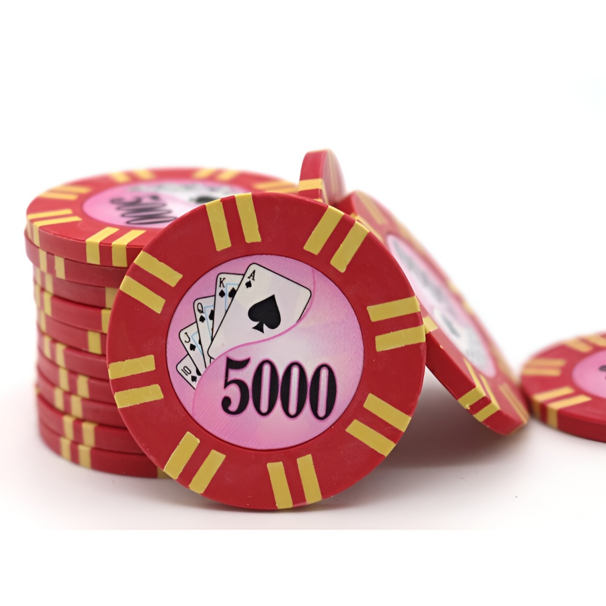 Slickblue 2 Stripe Twist Poker Chips - 25-Pack, High-Quality Chips for Card Games and Tournaments