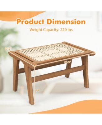 Mid Century Modern Accent Chair Farmhouse Handwoven Rattan Chair with Ottoman