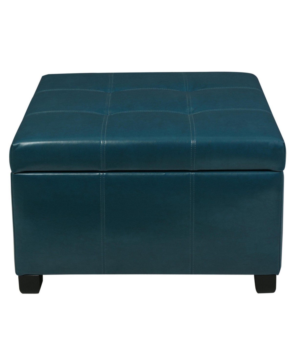 The Pop Home Faux Leather Square Storage Ottoman Bench for Living Room, Bedroom, or Entryway-The Pop Home