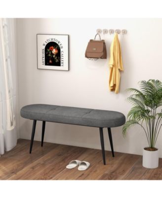 Upholstered Entryway Bench with Heavy-duty Metal Frame