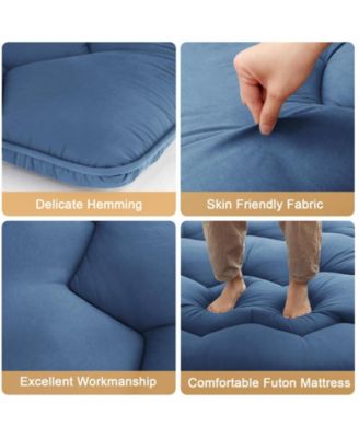Queen Size Japanese Futon Mattress, Foldable Roll-Up Floor Mat, Tatami & Camping Pad